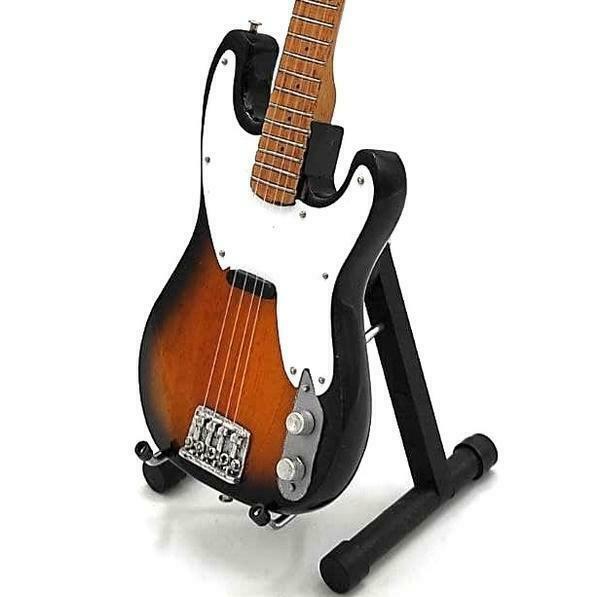 Miniatuur Fender Precision basgitaar met gratis standaard, Verzamelen, Film en Tv, Beeldje, Replica of Model, Nieuw, Verzenden