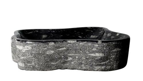 Sanifun Waskom Diego orthoceras marmer zwart, Maison & Meubles, Salle de bain | Linge de bain & Accessoires