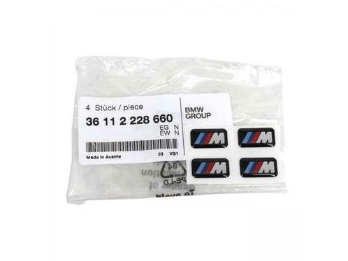 4x ORIGINELE BMW embleemsticker M-sign lichtmetalen wielen 3, Auto-onderdelen, Klein materiaal, Ophalen of Verzenden