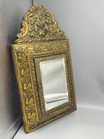 Miroir mural - Bois, Laiton - Miroir frison en laiton et