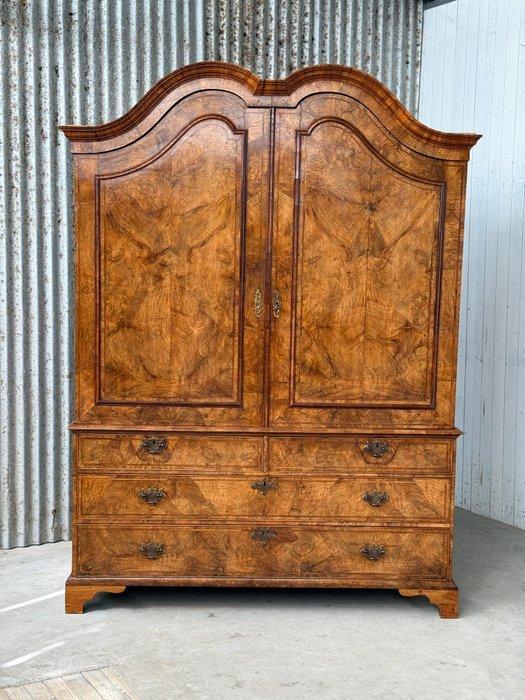 Kabinet - Eik, Wortelnotenhout - Zachte glans was finish, Antiek en Kunst, Antiek | Overige Antiek
