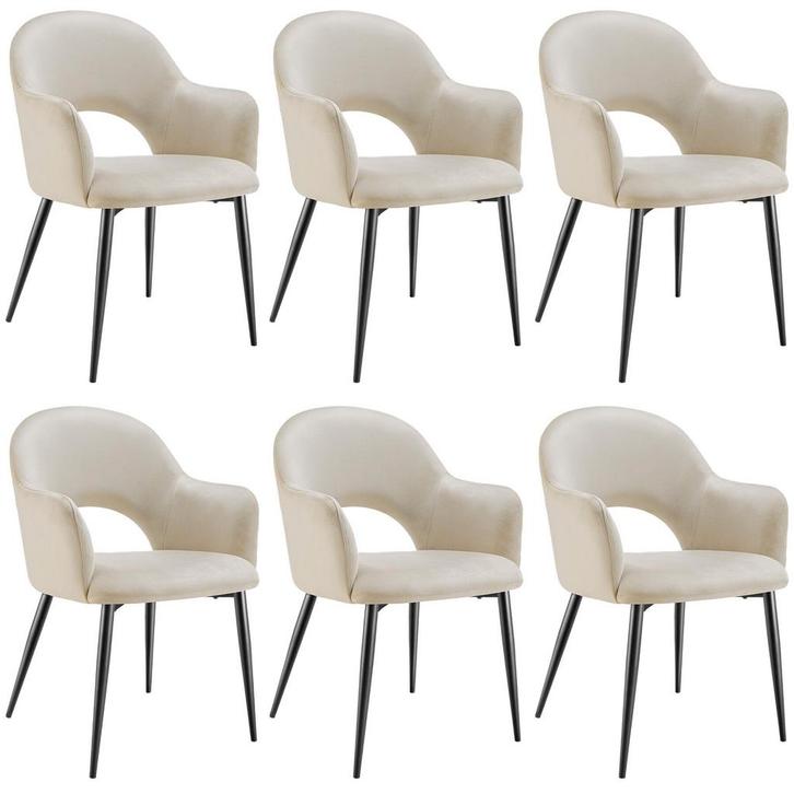 tectake Eetkamerstoel Sachel, fluweellook, gestoffeerd, 120, Huis en Inrichting, Stoelen, Verzenden