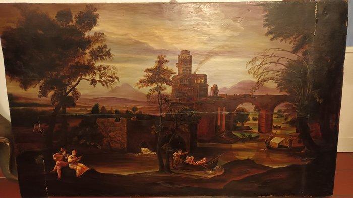 Scuola europea (XIX), da Annibale Carracci - Paesaggio, Antiek en Kunst, Kunst | Schilderijen | Klassiek