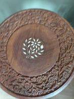 Bijzettafel (2) - Hout - Handgemaakte Kashmiri plantentafel