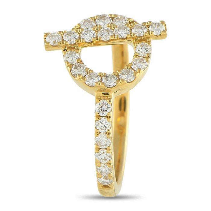 Ring - 18 karaat Geel goud, 18K geelgoud 0,55ct diamanten, Handtassen en Accessoires, Ringen