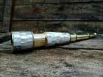 Maritieme objecten - Maritieme messing telescoop parelmoer, Antiek en Kunst