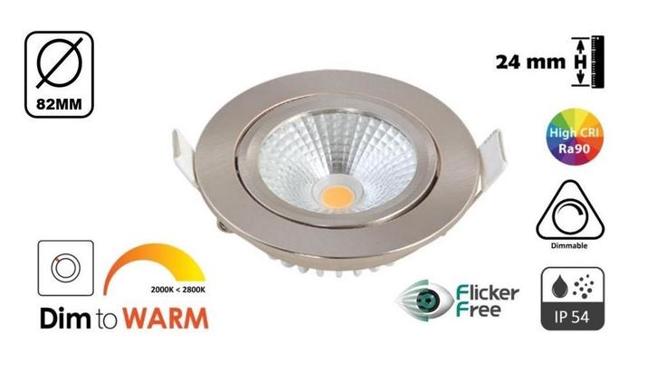 Inbouw LED Spot Dim To Warm | 24mm Inbouwhoogte, Huis en Inrichting, Lampen | Spots, Led, Inbouw, Nieuw, Metaal of Aluminium, Plafondspot of Wandspot