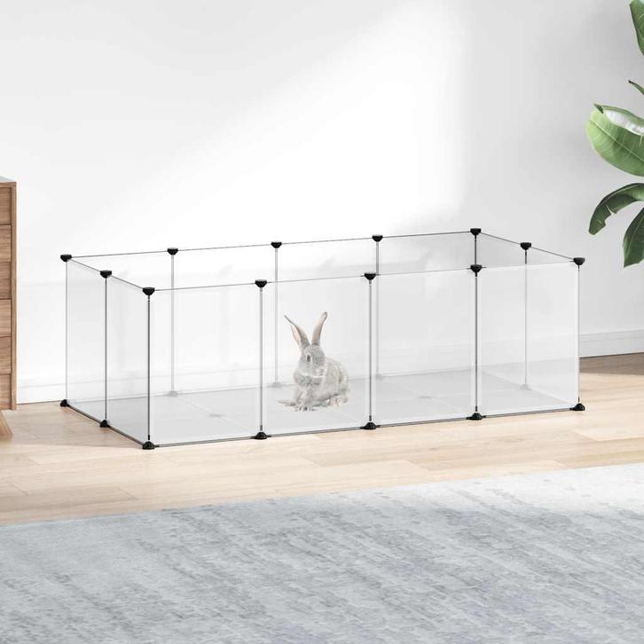 vidaXL Dierenhok klein 144x74x46,5 cm polypropeen en staal, Animaux & Accessoires, Rongeurs & Lapins | Cages & Clapiers, Envoi