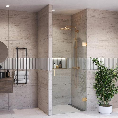 Douchedeur BWS Portos Profielloos Geborsteld Messing Goud, Doe-het-zelf en Bouw, Sanitair, Douche, Nieuw, Ophalen of Verzenden