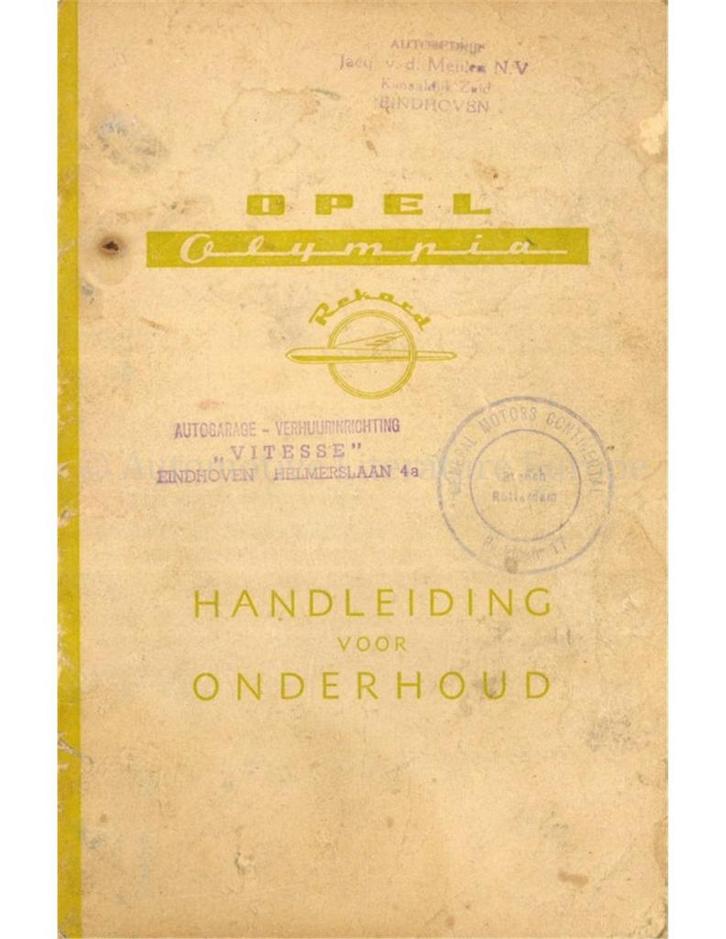 1955 OPEL OLYMPIA REKORD INSTRUCTIEBOEKJE NEDERLANDS, Auto diversen, Handleidingen en Instructieboekjes