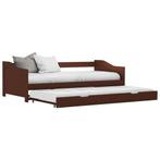 vidaXL Cadre de lit extensible Marron foncé Bois de pin