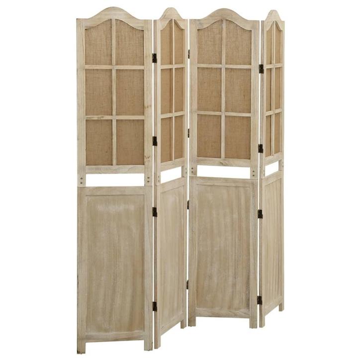 vidaXL Kamerscherm met 4 panelen 140x165 cm stof bruin, Huis en Inrichting, Woonaccessoires | Overige, Nieuw, Verzenden