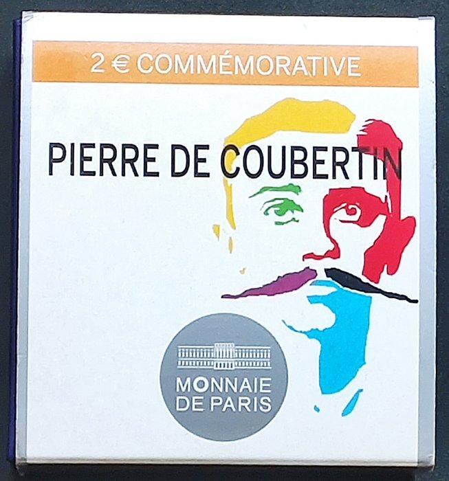 Frankrijk. 2 Euro 2014 Pierre de Coubertin Proof (Zonder, Postzegels en Munten, Munten | Europa | Euromunten