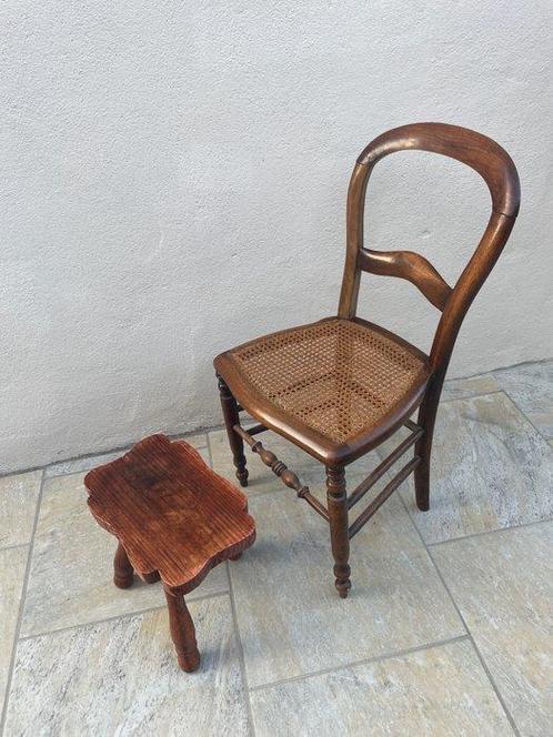 Chaise (2) - Bois - Chaise médaillon tabouret, Antiek en Kunst, Curiosa en Brocante