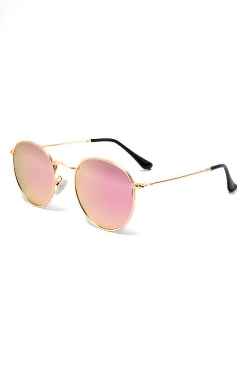 Ronde Zonnebril Round Metal Goud Montuur Rond Roze Spiegelgl, Handtassen en Accessoires, Zonnebrillen en Brillen | Dames, Roze