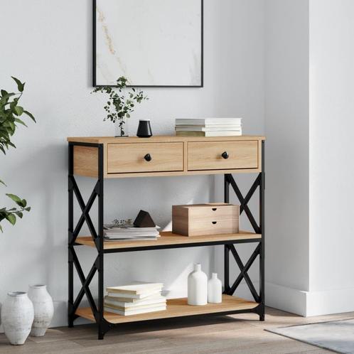 vidaXL Wandtafel 75x28x75 cm bewerkt hout sonoma, Huis en Inrichting, Tafels | Bijzettafels, Nieuw, Verzenden