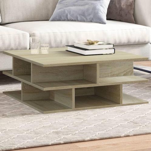 vidaXL Salontafel 70x70x29 cm bewerkt hout sonoma, Huis en Inrichting, Tafels | Salontafels, Nieuw, Verzenden