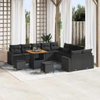 vidaXL Tuinbank Set met kussen met opslag 13 pcs Zwart 80 x, Tuin en Terras, Verzenden, Nieuw