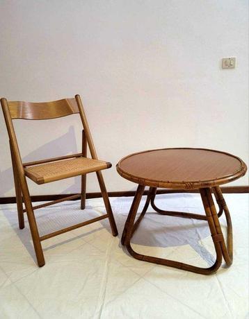 Salontafel (2) - Bamboe, Hout, wenen stro - Salontafel en