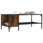 vidaXL Salontafel met rek 100x51x40 cm bewerkt hout gerookt, Verzenden, Nieuw