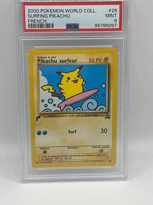 Pokémon - 1 Graded card - surfing Pikachu world coll - PSA 9, Hobby en Vrije tijd, Verzamelkaartspellen | Pokémon