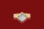 Bague - 14 carats Or jaune - 2.08ct. tw. Diamant (Cultivé en