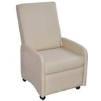Kunstleer fauteuil creme OP = OP | Voordeel!, Huis en Inrichting, Fauteuils, Overige materialen, Verzenden, Nieuw, 75 tot 100 cm