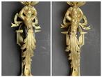 Wandlamp (2) - Brons, IJzer - Bronzen lampen met putti (h.