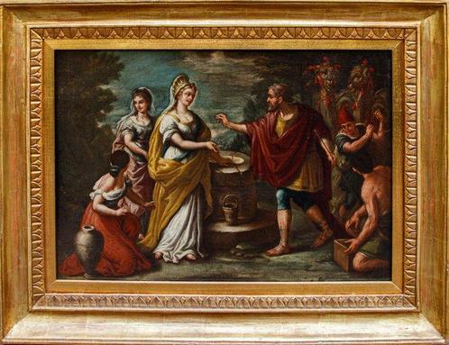 Scuola napoletana (inizio XVIII) - Rebecca al pozzo, Antiek en Kunst, Kunst | Schilderijen | Klassiek