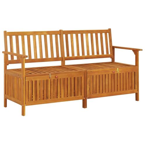 vidaXL Opbergbankje met kussen 148 cm massief acaciahout, Tuin en Terras, Tuinsets en Loungesets, Nieuw, Verzenden