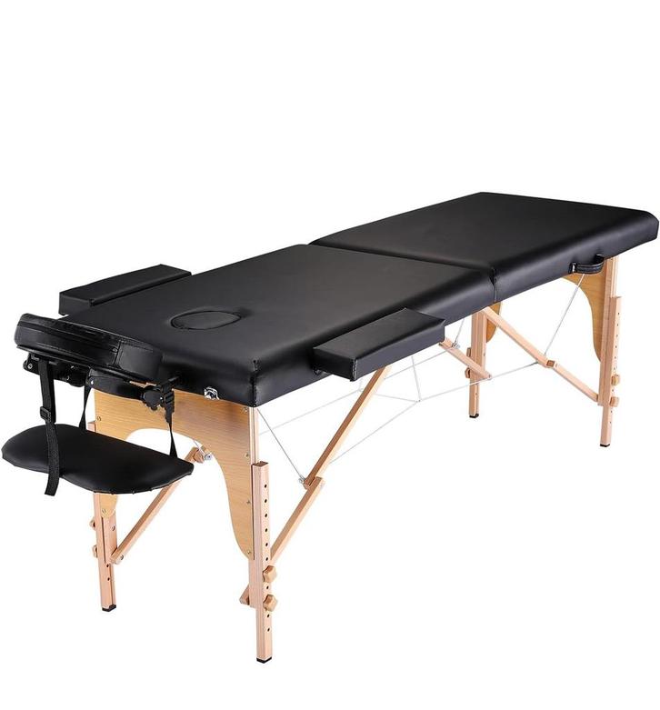 Massagetafel - inklapbaar - 2 secties - 185x70cm - hout -..., Sport en Fitness, Massageproducten, Nieuw, Ophalen of Verzenden