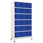 vidaXL Lockerkast 90x40x180 cm staal grijs en blauw, Huis en Inrichting, Kasten | Overige, Verzenden, Nieuw