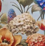 Tissu floral Art Nouveau exclusif avec des hortensias, Antiquités & Art