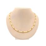 Gouden fantasieschakel ketting | 45,5 cm (gouden ketting), Ophalen of Verzenden, Gebruikt, Overige kleuren, Goud