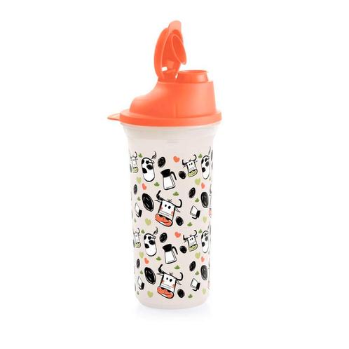 Tupperware Shaker 600 ml met Koeienprint OranjeTransparant, Huis en Inrichting, Keuken | Tupperware, Nieuw, Verzenden