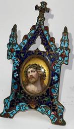 Crucifix - brons & cloisonne - 1850-1900, Antiek en Kunst