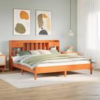 vidaXL Bed met boekenkast zonder matras grenenhout wasbruin, Huis en Inrichting, Slaapkamer | Bedden, Verzenden, Nieuw