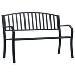 vidaXL Tuinbank 125 cm staal zwart, Tuin en Terras, Tuinsets en Loungesets, Verzenden, Nieuw