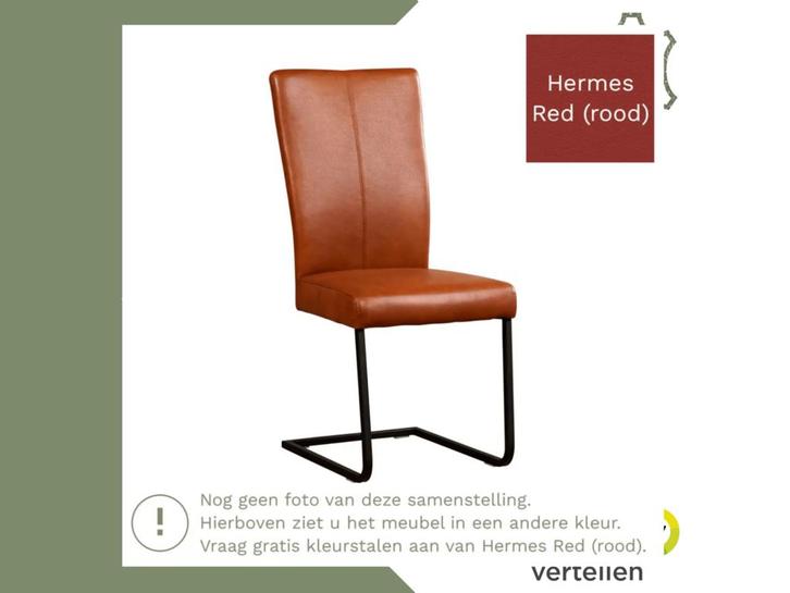 Leren eetkamerstoel Dare - Hermes Red (rood) - Sledepoot, Huis en Inrichting, Stoelen, Rood, Eén, Nieuw, Leer, Ophalen of Verzenden