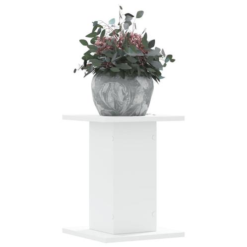 vidaXL Plantenstandaards 2 st 30x30x40 cm bewerkt hout wit, Tuin en Terras, Bloembakken en Plantenbakken, Nieuw, Verzenden