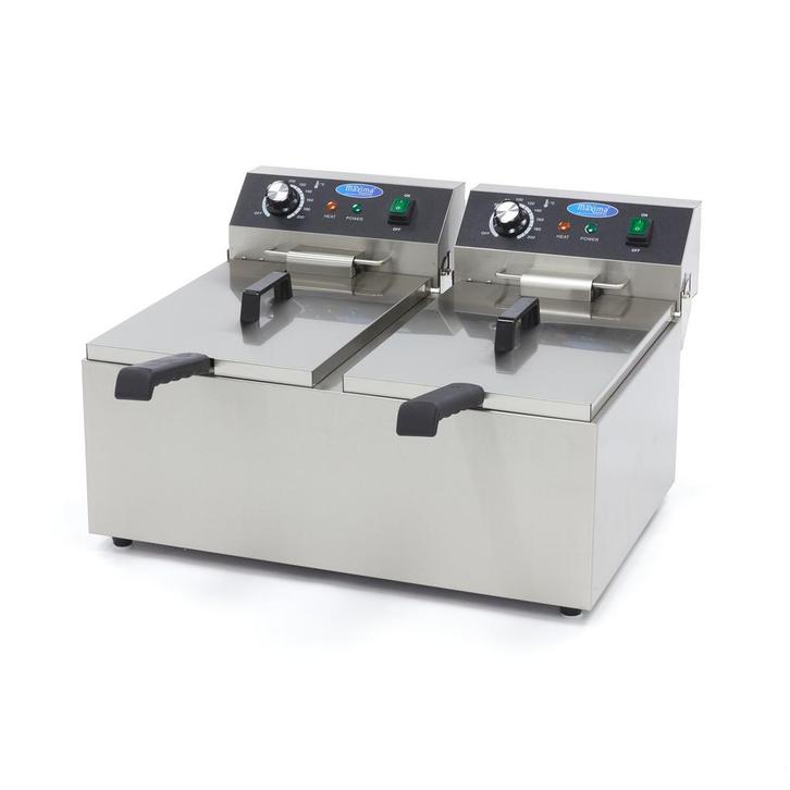 Frituurpan - 2x 11 L - 2 Manden - tot 2,8 Kg Frites, Elektronische apparatuur, Frituurpannen, Nieuw, Duo-friteuse, 4 liter of meer