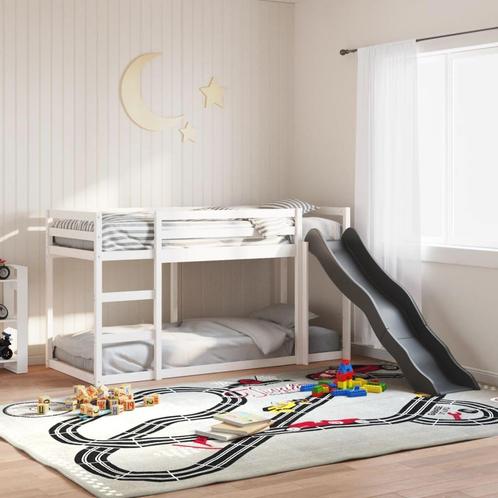 vidaXL Stapelbed met glijbaan en ladder grenenhout wit, Huis en Inrichting, Slaapkamer | Bedden, Nieuw, Verzenden