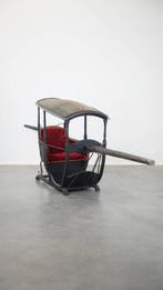 Koets - Hout, Fluweel - Antieke draagkoets, sedan chair,