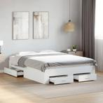 vidaXL Bedframe met lades bewerkt hout wit 120x200 cm, Huis en Inrichting, Slaapkamer | Bedden, Verzenden, Nieuw