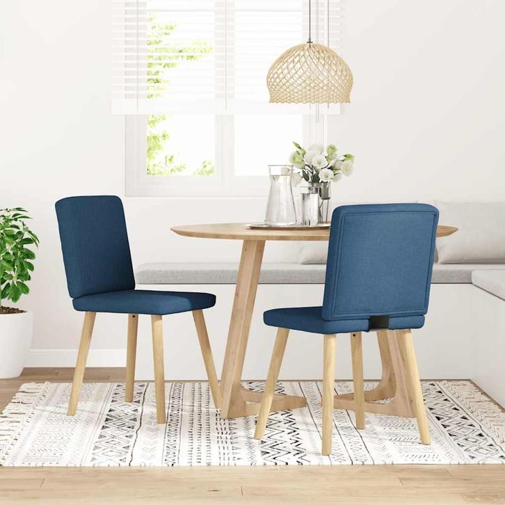 vidaXL Eetkamerstoelen 2 st stof blauw, Huis en Inrichting, Stoelen, Nieuw, Verzenden
