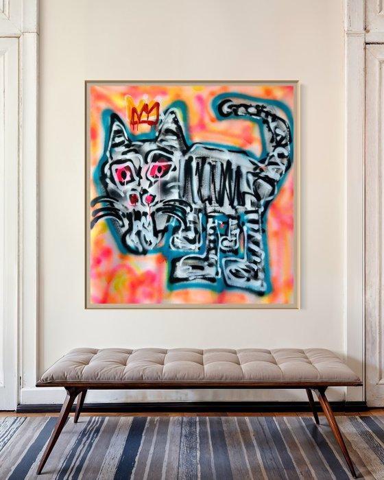 Timo Wedell - Mini Kitten Like Basquiat - XL, Antiek en Kunst, Kunst | Schilderijen | Modern