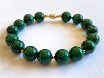 18 karaat (750) goud - malachiet - Armband