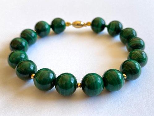 18 karaat (750) goud - malachiet - Armband, Antiek en Kunst, Kunst | Designobjecten