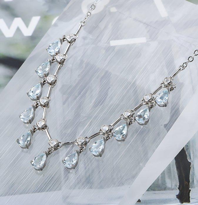 Zonder Minimumprijs - Statement ketting - 18 karaat Witgoud,, Handtassen en Accessoires, Antieke sieraden