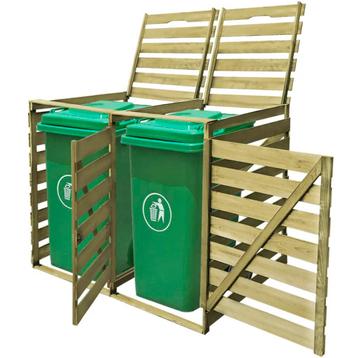 vidaXL Containerberging dubbel 240 L geïmpregneerd hout, Verzenden